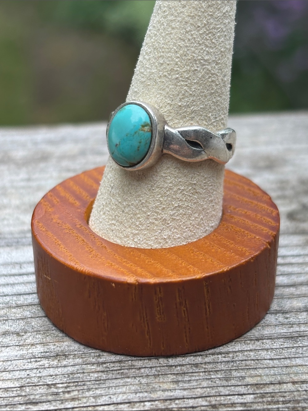 Turquoise Stone Silver Ring - Blue Turquoise Women's Ring